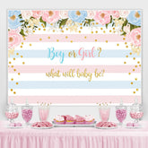 Lofaris Pink Blue Stripes Cute Baby Shower Backdrop